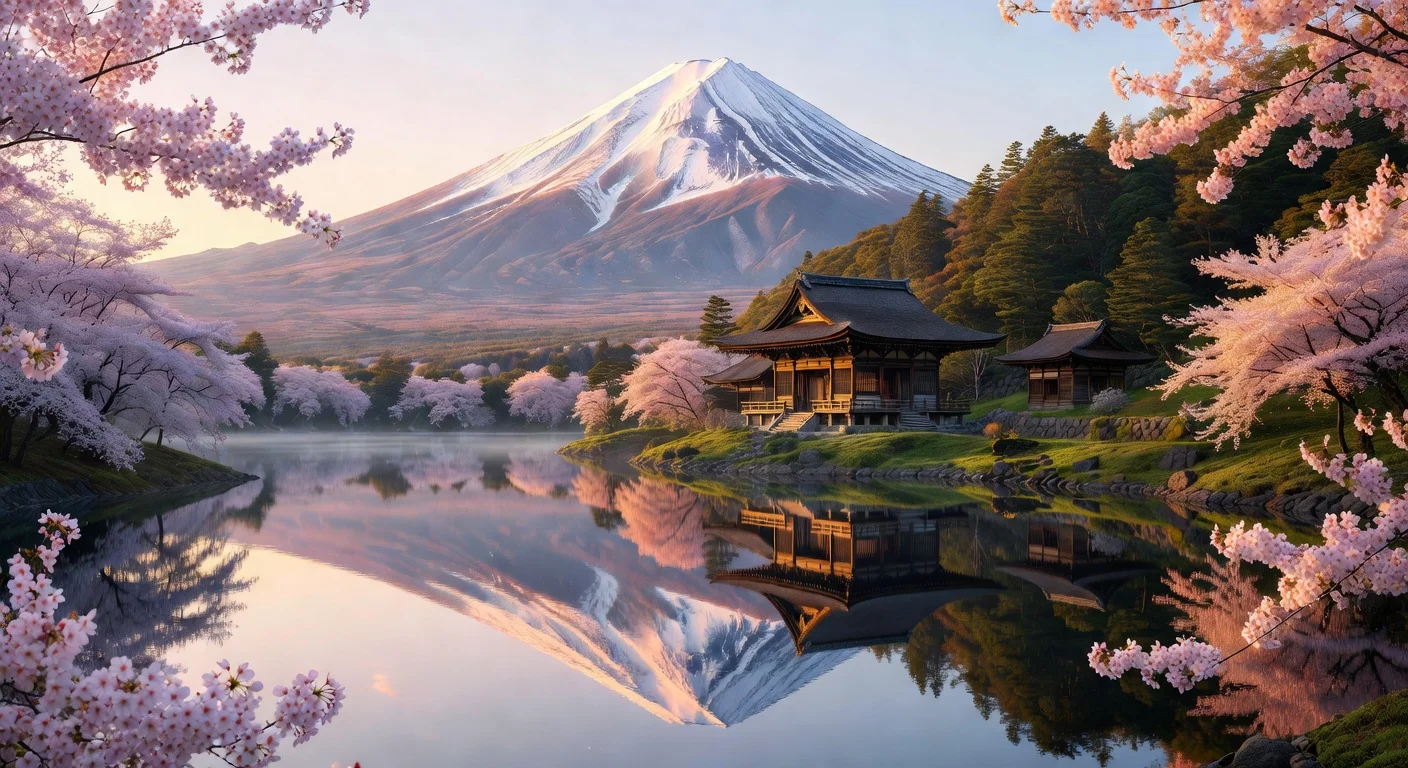 富士山と桜の風景 - Grok Build /imagine で生成